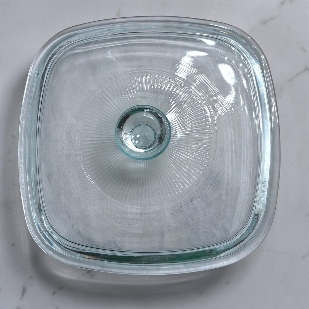 Vintage Pyrex A7C Clear Glass Square Lid for Corning Ware Casserole Dish 7 Inch